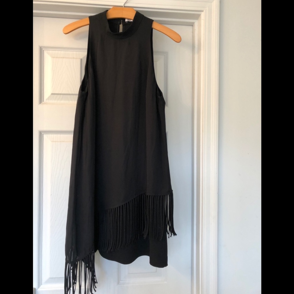 Elizabeth and James Sleeveless Fringe Dress